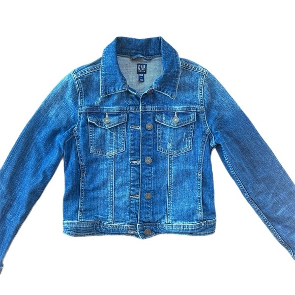 Gap Girls  Medium Wash Blue Denim Jacket Size Large - Picture 1 of 5